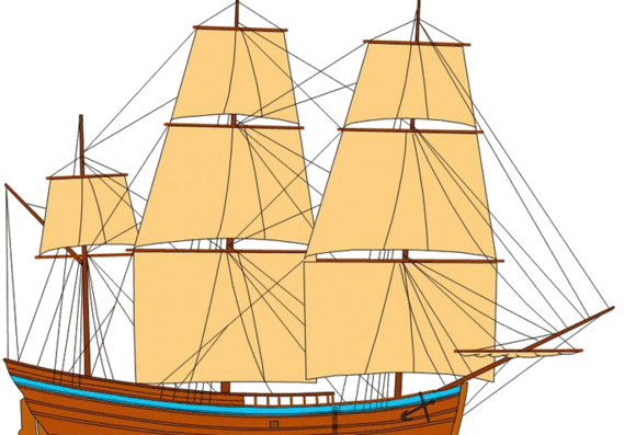 Корабль HM Bark Endeavour [Captain Cook] (1762) - чертежи, габариты, рисунки
